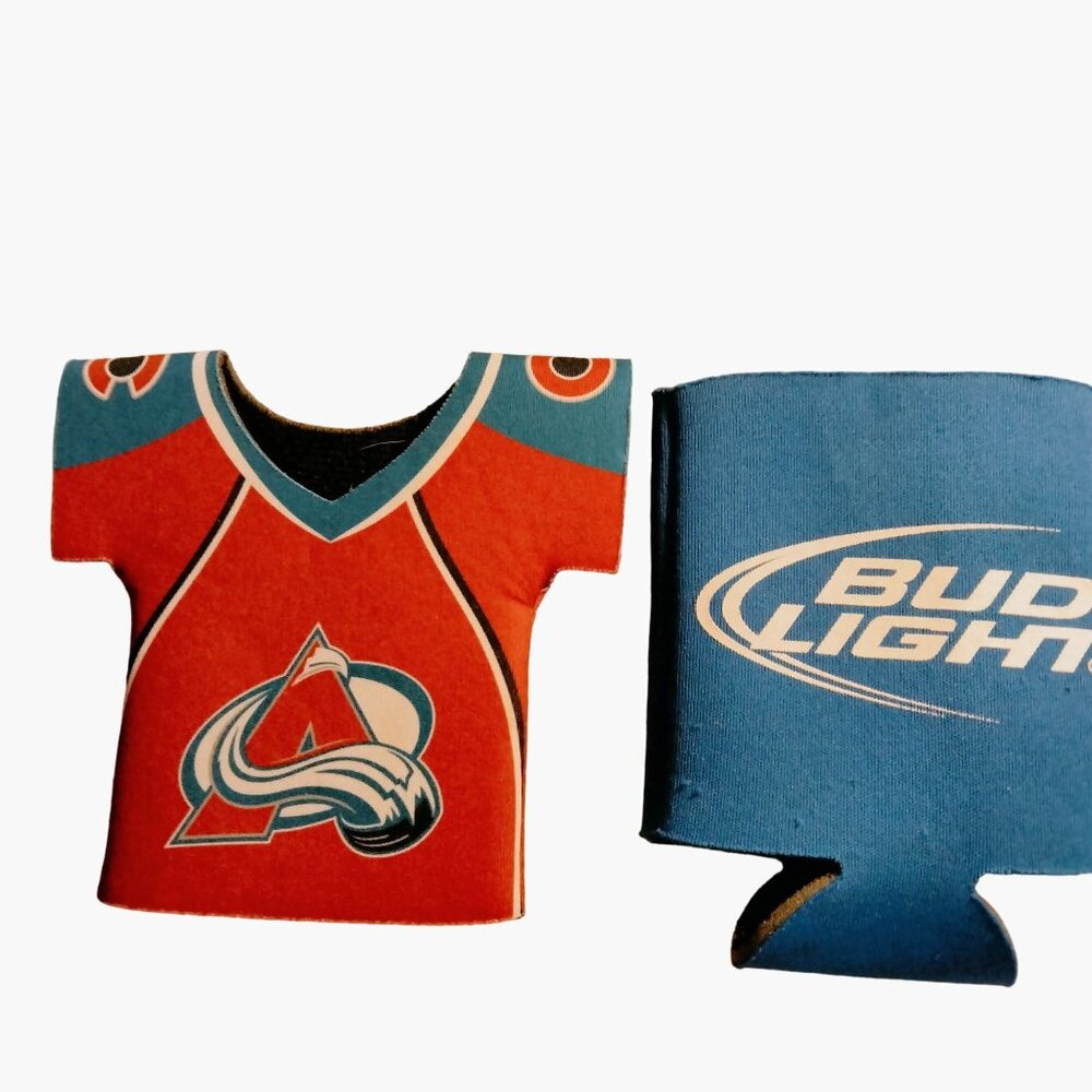 Bud Light Can Koozie Coozie Budweiser Red Blue White Avalanche Jersey Lot 2